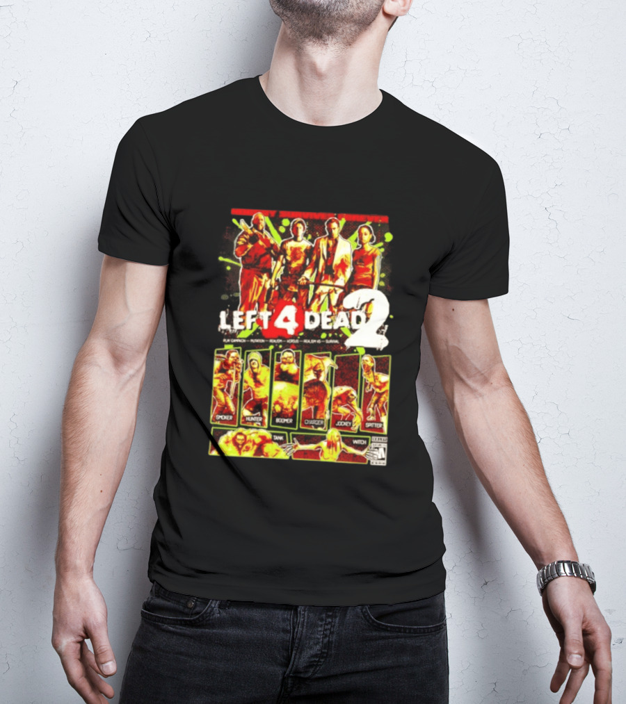 Left 4 Dead 2 Nobody Survives Forever Bill Zoey Francis Louis Hunter Boomer Charger Spitter Tank Witch T-Shirt