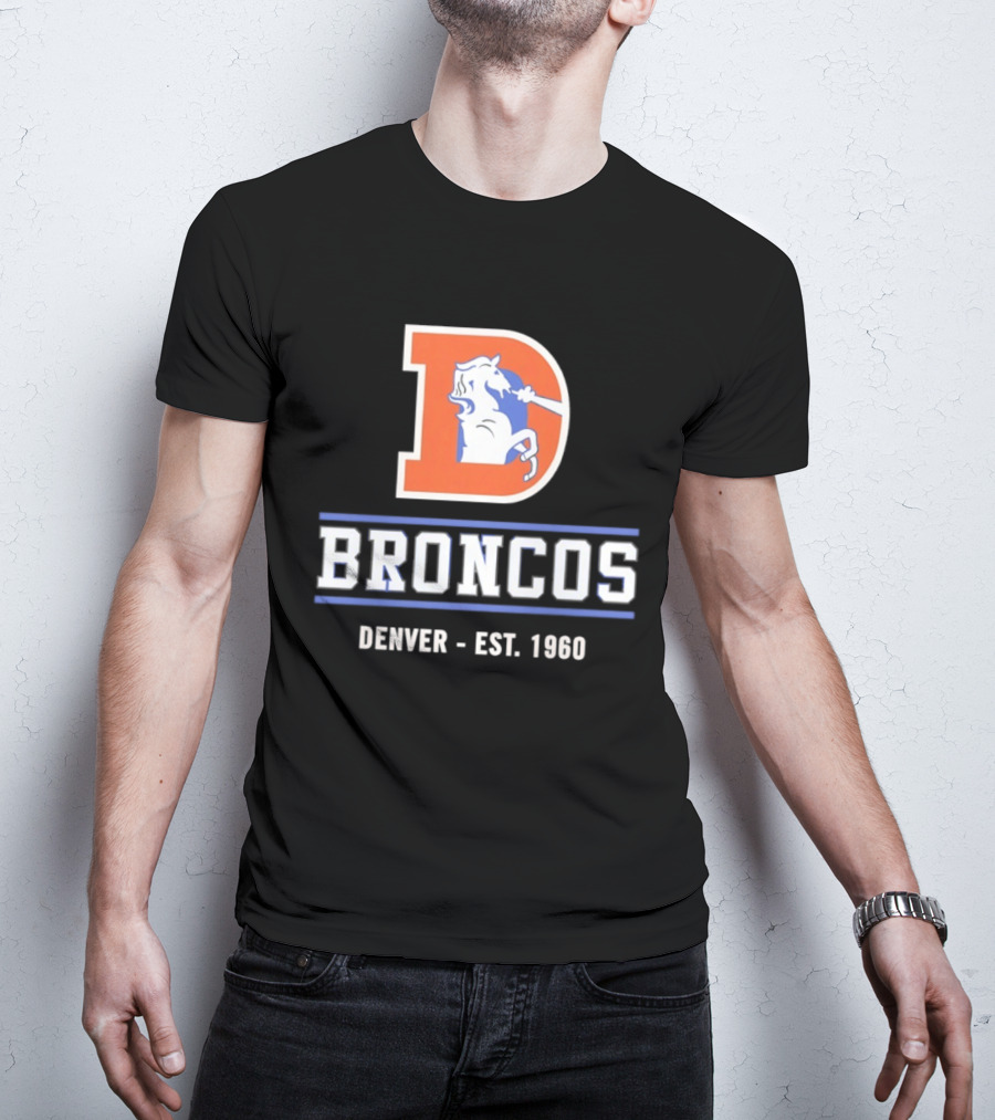 Denver Broncos D Logo Vintage Est 1960 Retro Team Spirit T-Shirt