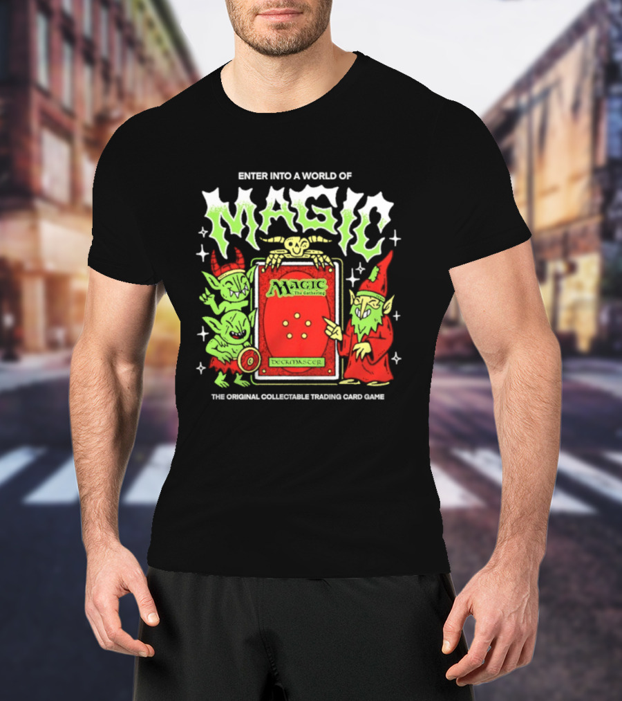 Enter Into A World Of Magic The Gathering Deckmaster Original Collectible Trading Card Game T-Shirt