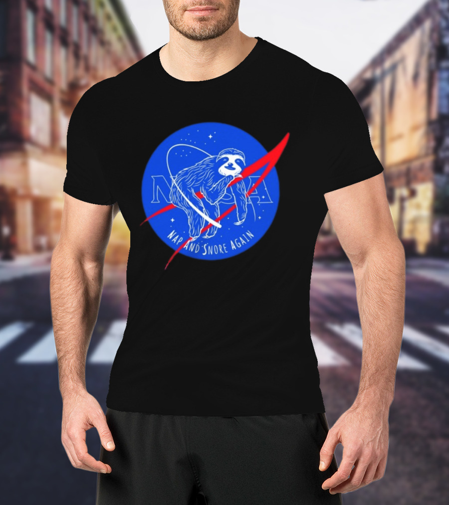 NASA Sloth Nap And Snore Again Space T-Shirt