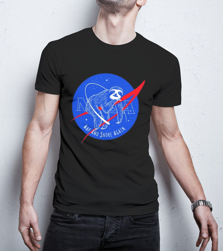 NASA Sloth Nap And Snore Again Space T-Shirt