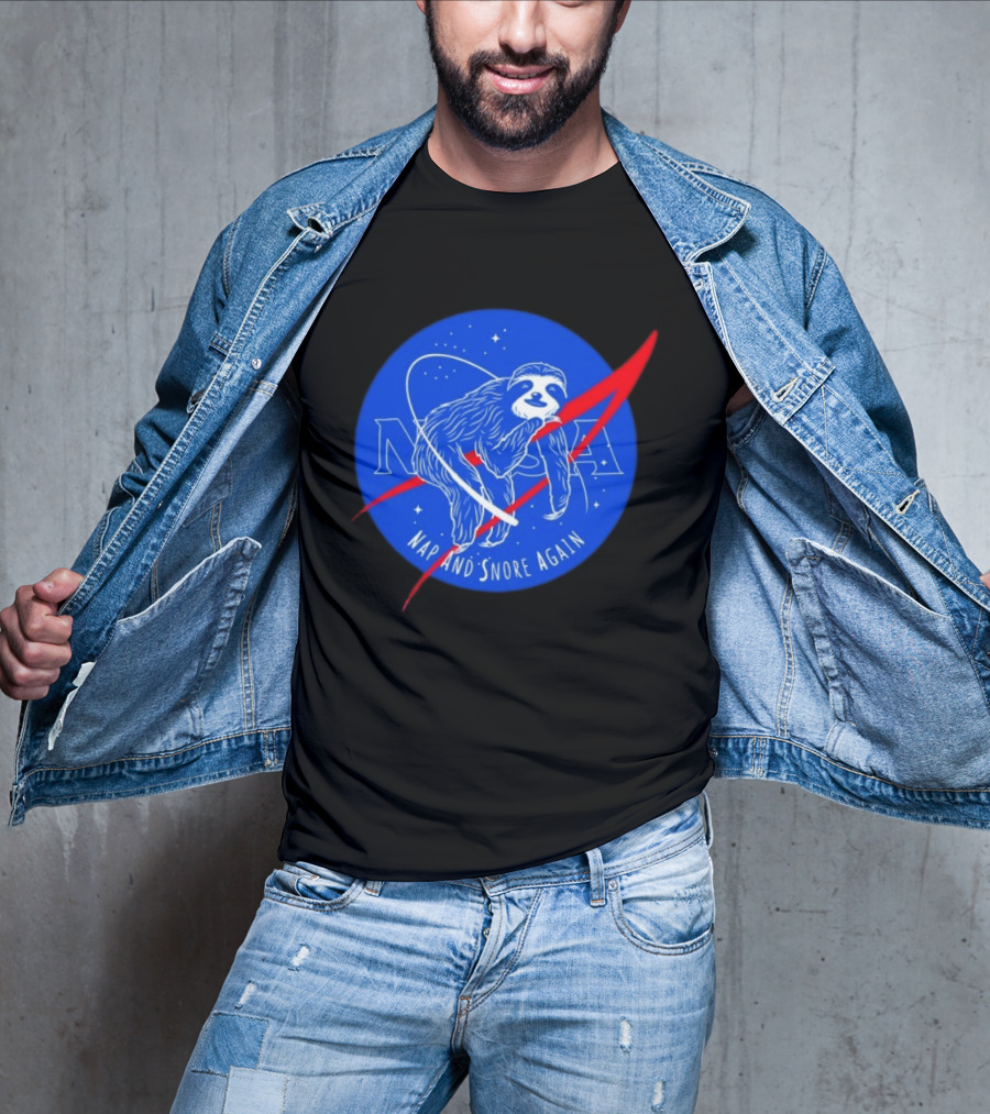NASA Sloth Nap And Snore Again Space T-Shirt