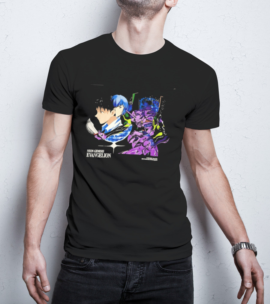 Neon Genesis Evangelion Shinji Ikari Rei Ayanami Eva Unit 01 Anime Iconic Characters T-Shirt