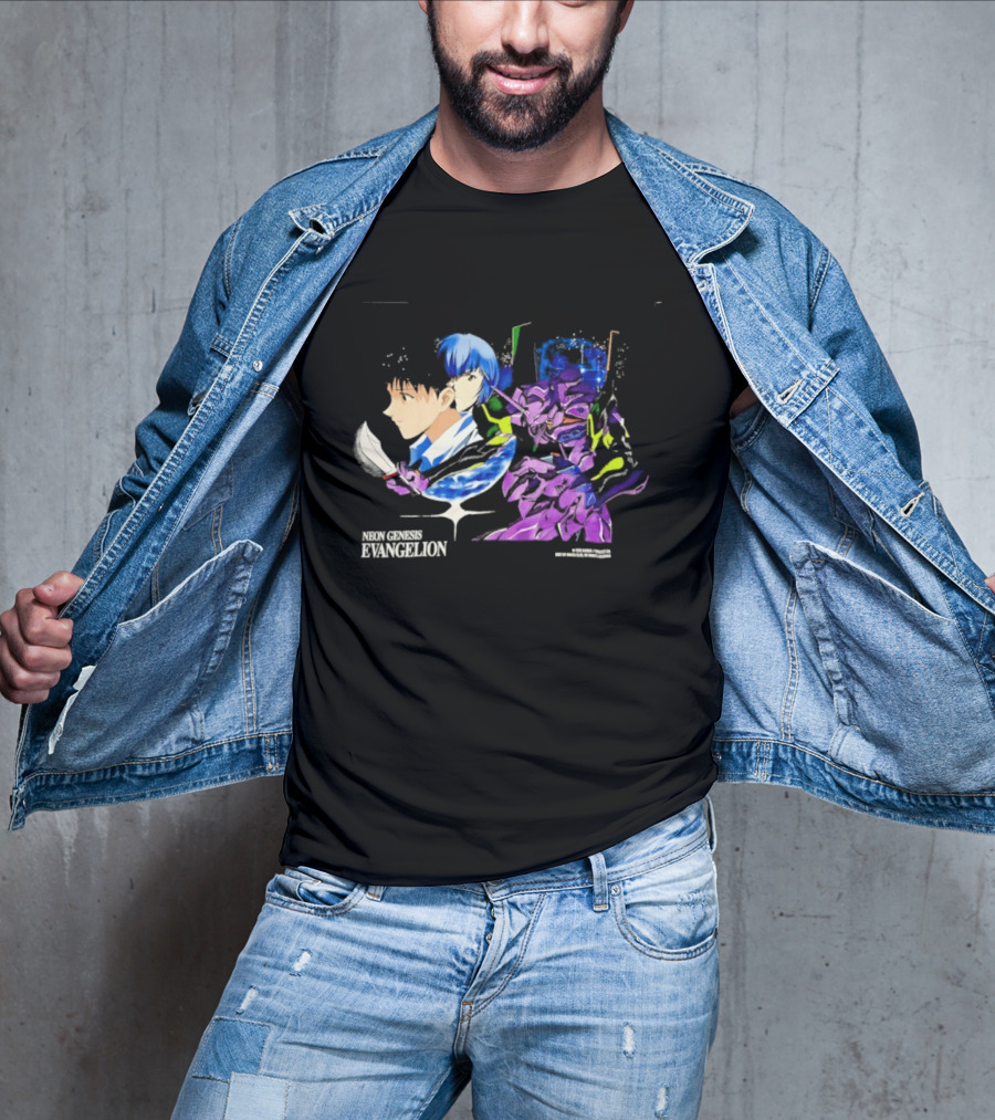 Neon Genesis Evangelion Shinji Ikari Rei Ayanami Eva Unit 01 Anime Iconic Characters T-Shirt