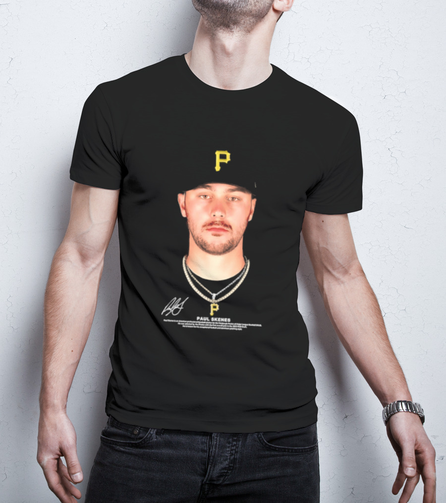Paul Skenes Pittsburgh Pirates MLB Player Portrait And Signature T-Shirt