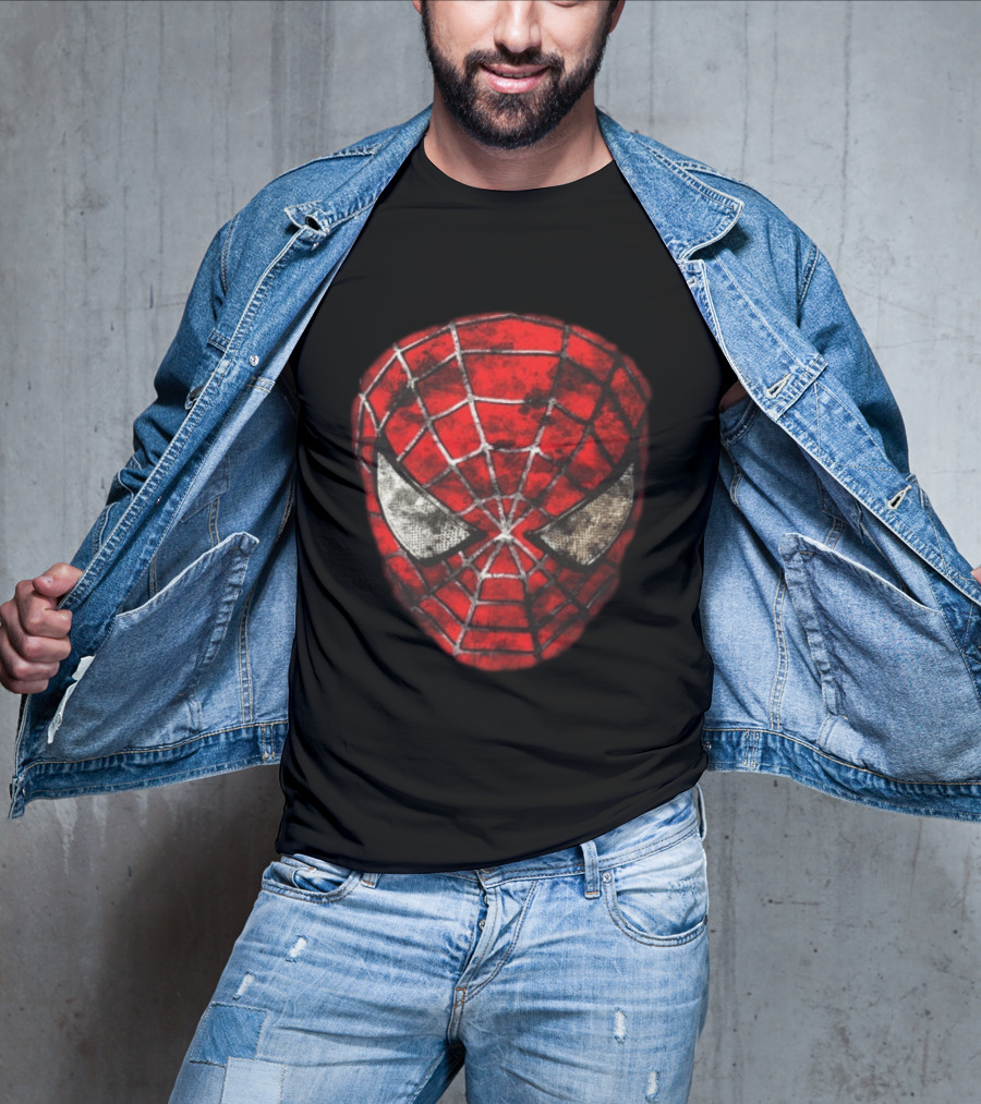Spider Man 2 With Great Power Comes Great Responsibility Two Sided Iconic Mask T-Shirt