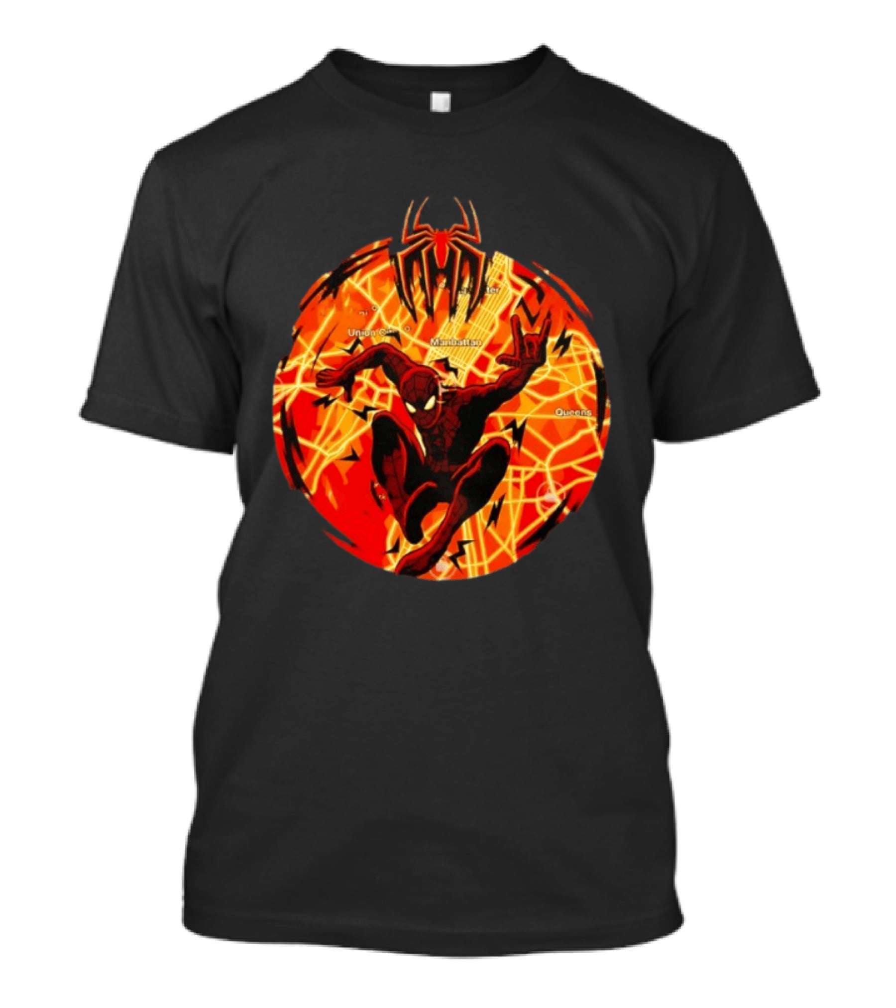 Spider Man Marvel Manhattan Map New York City Comics T-Shirt