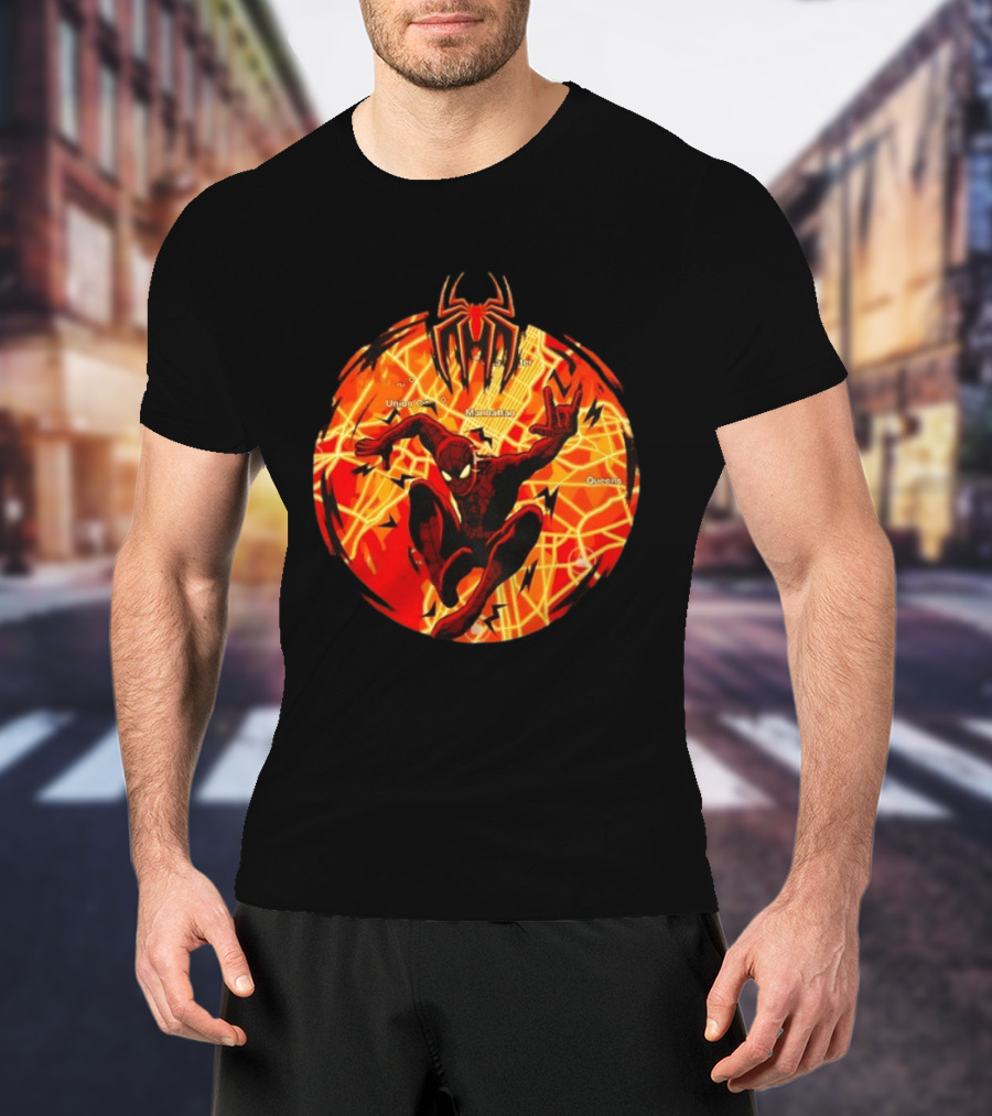 Spider Man Marvel Manhattan Map New York City Comics T-Shirt