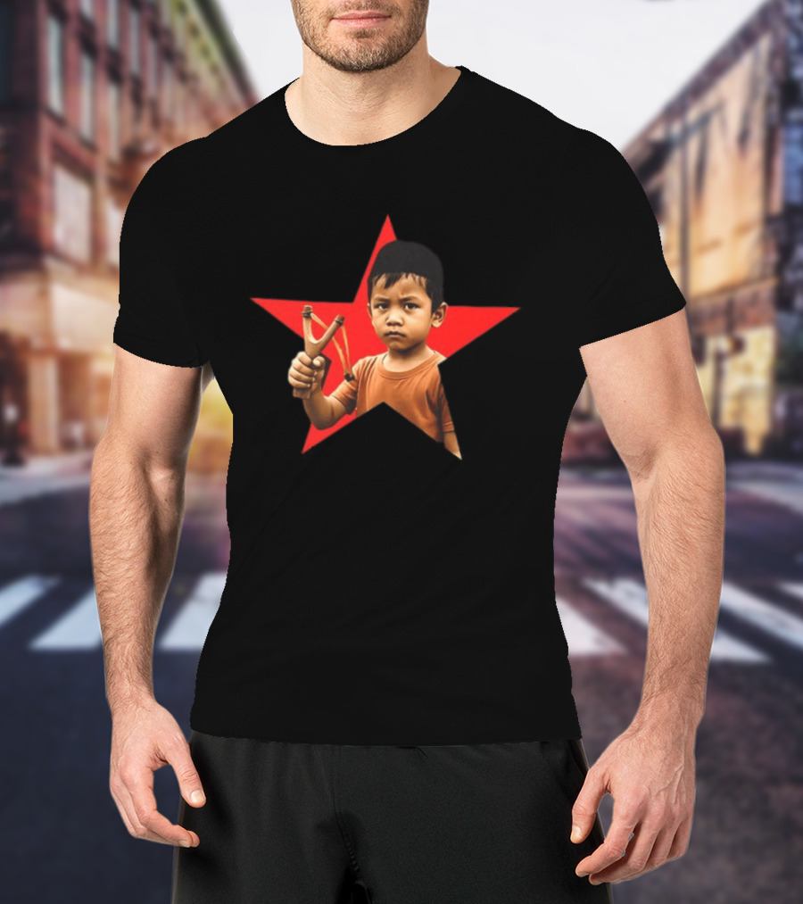 Kid Silop Goblog Anjing Loba Waduk Red Star Sling Shot 2 Sided T-Shirt