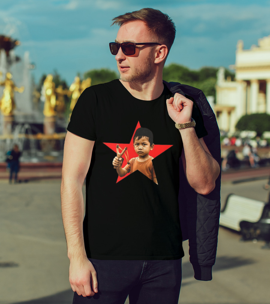 Kid Silop Goblog Anjing Loba Waduk Red Star Sling Shot 2 Sided T-Shirt