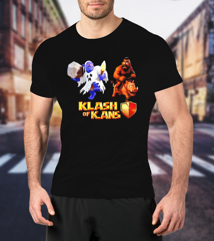 Klash Of Kans Clash Of Clans Mobile Game Barbarian Giant Characters T-Shirt