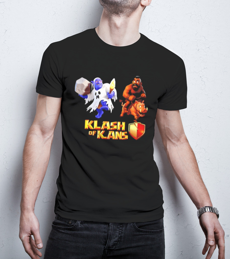 Klash Of Kans Clash Of Clans Mobile Game Barbarian Giant Characters T-Shirt