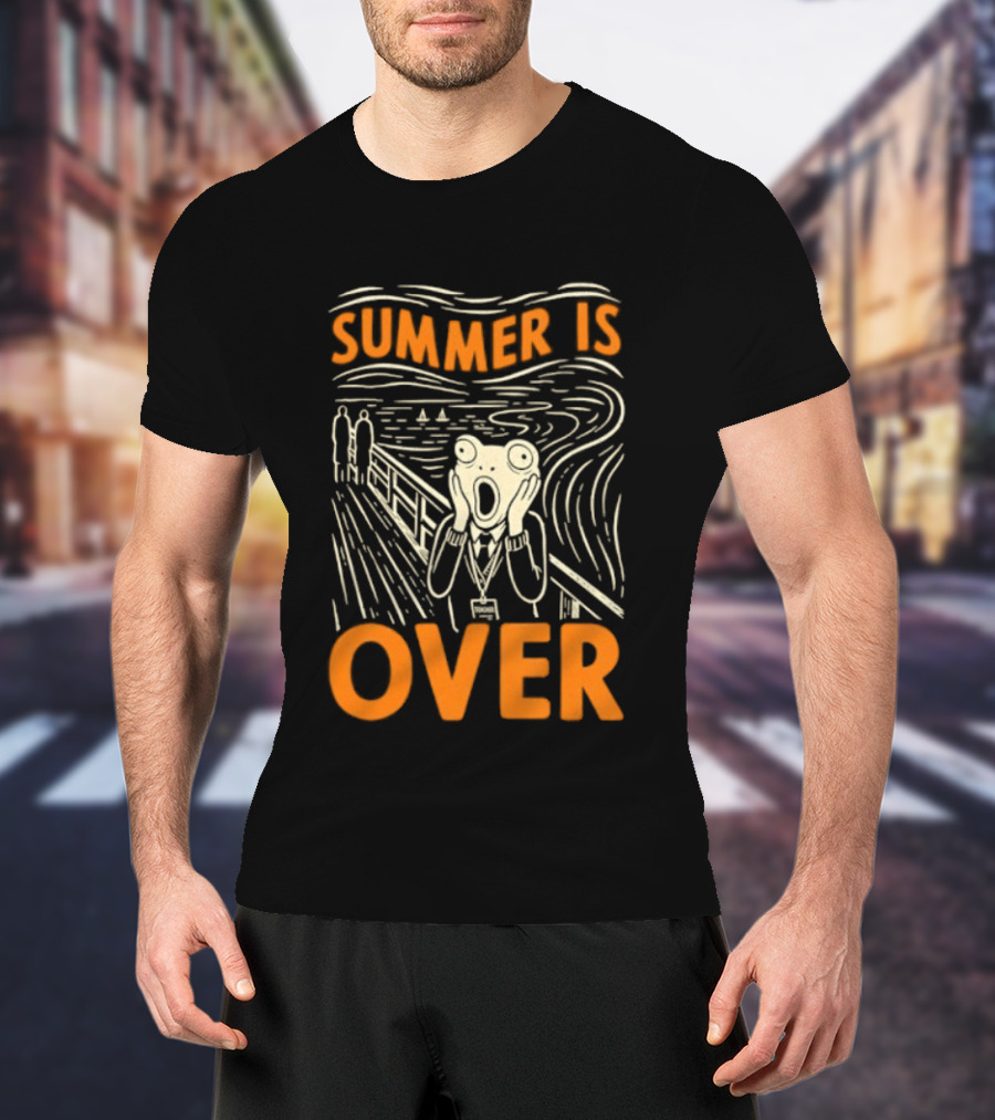 Summer Is Over Frog The Scream Teacher Art Print T-Shirt