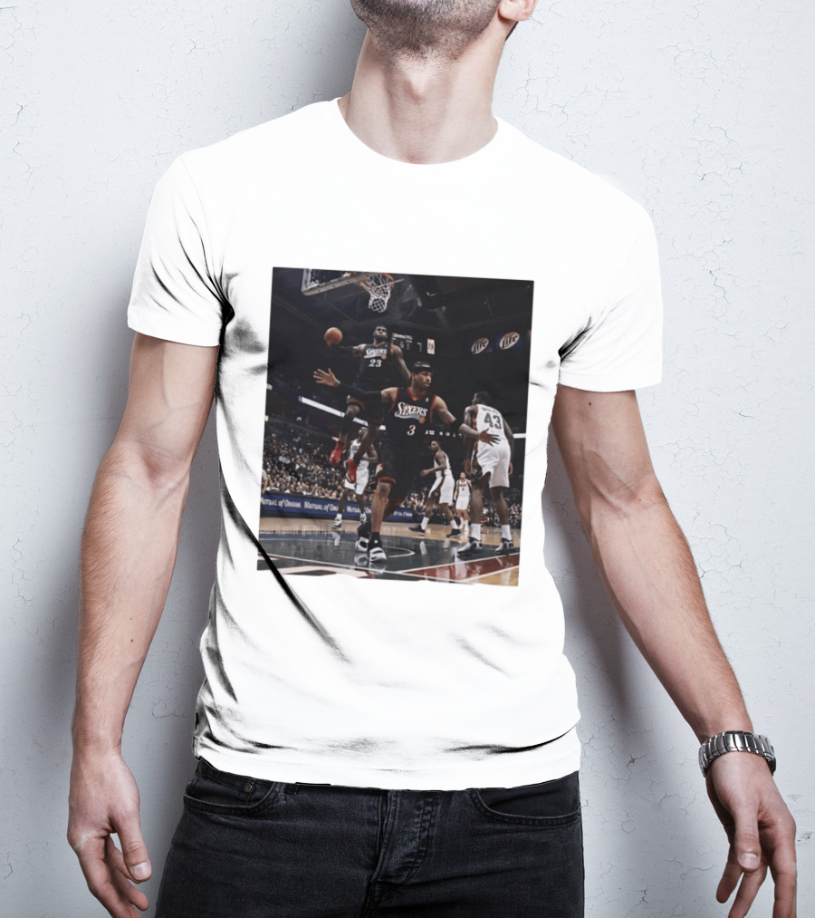 Philadelphia 76ers A.I. LeBron James Iconic Basketball Moment T-Shirt