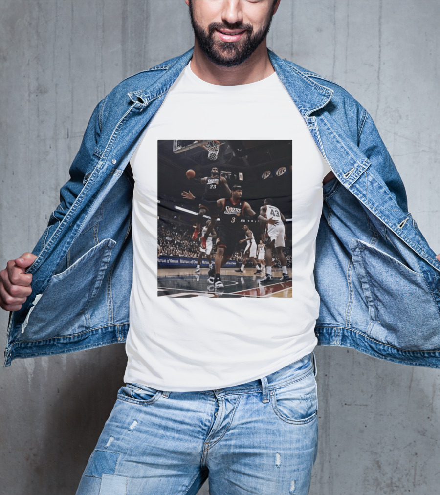 Philadelphia 76ers A.I. LeBron James Iconic Basketball Moment T-Shirt