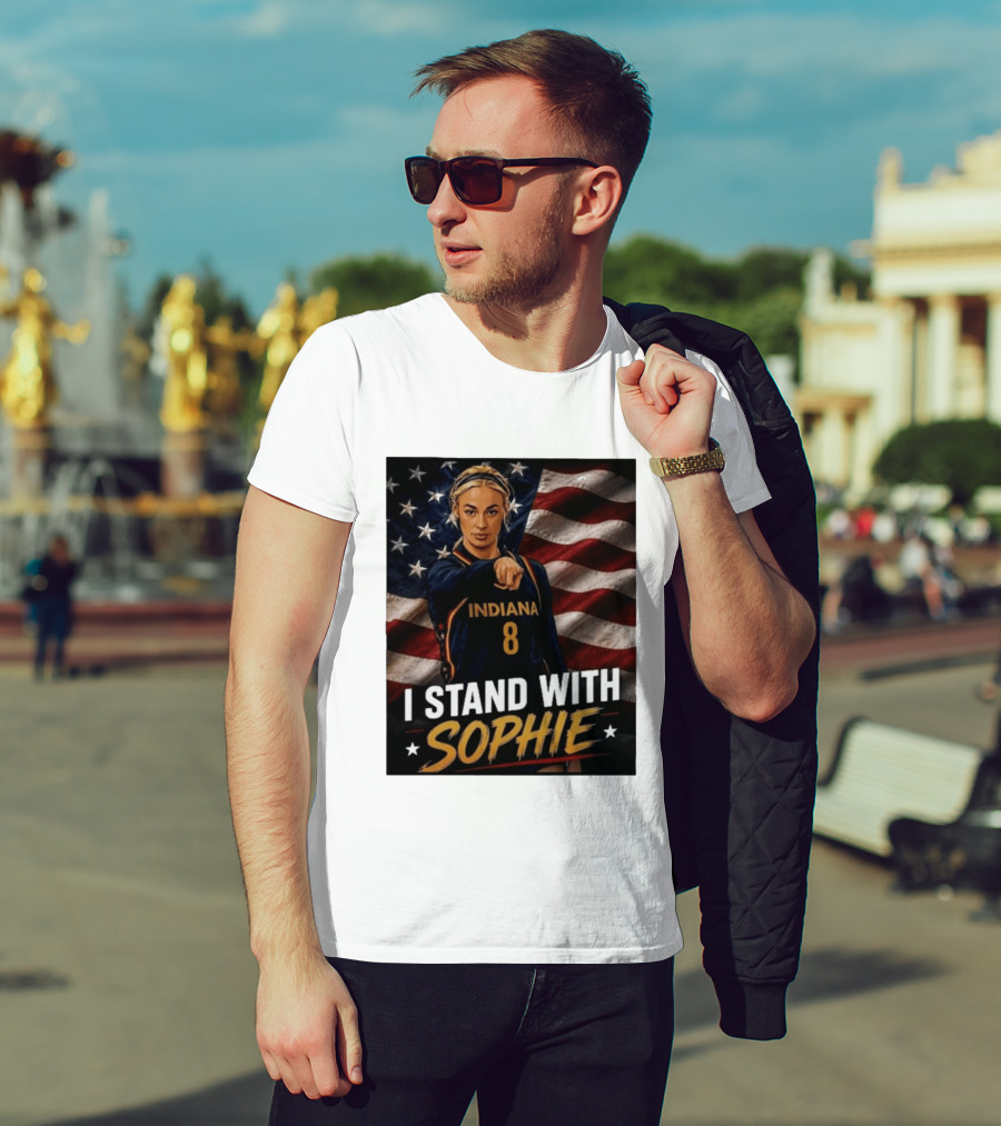I Stand With Sophie Cunningham Indiana 8 American Flag T-Shirt