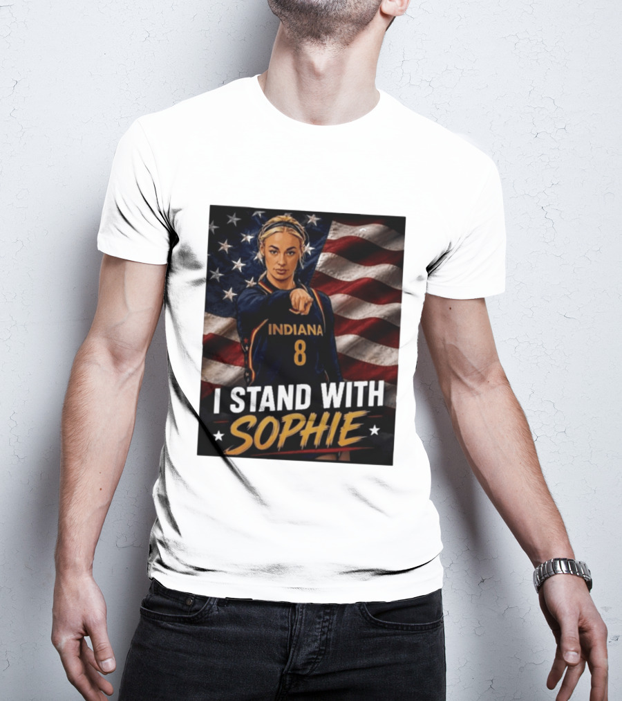 I Stand With Sophie Cunningham Indiana 8 American Flag T-Shirt