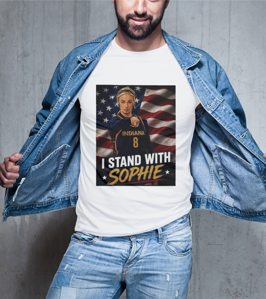 I Stand With Sophie Cunningham Indiana 8 American Flag T-Shirt