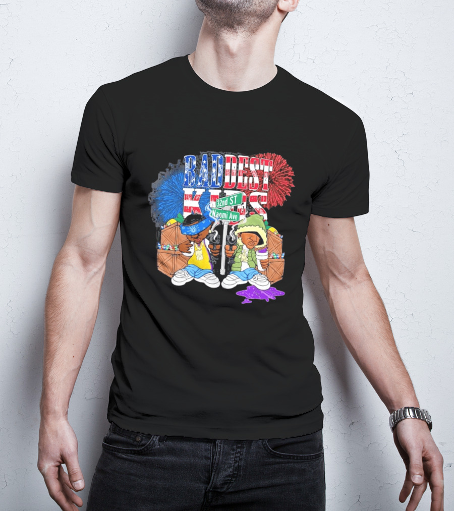Baddest Kids 32nd St Naomi Ave Streetwear Adam22 Jaden Newman T-Shirt