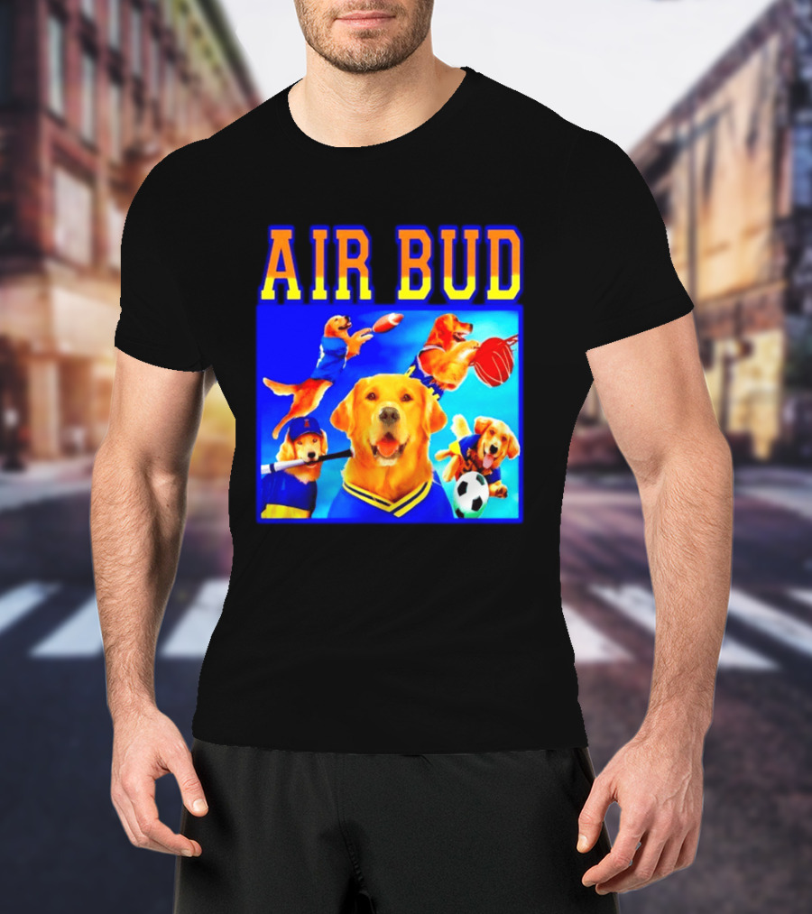 Air Bud Golden Retriever Basketball Football Soccer Sports Collage T-Shirt