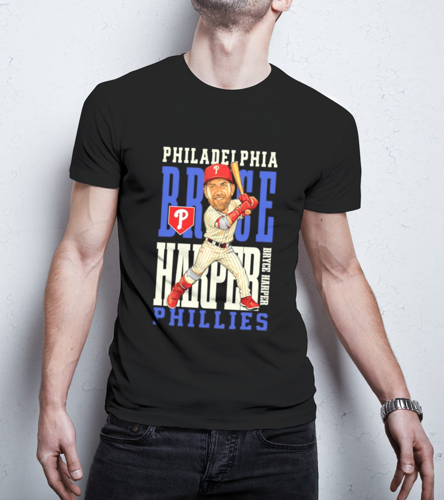 Philadelphia Phillies Bryce Harper Baseball Caricature Clash T-Shirt