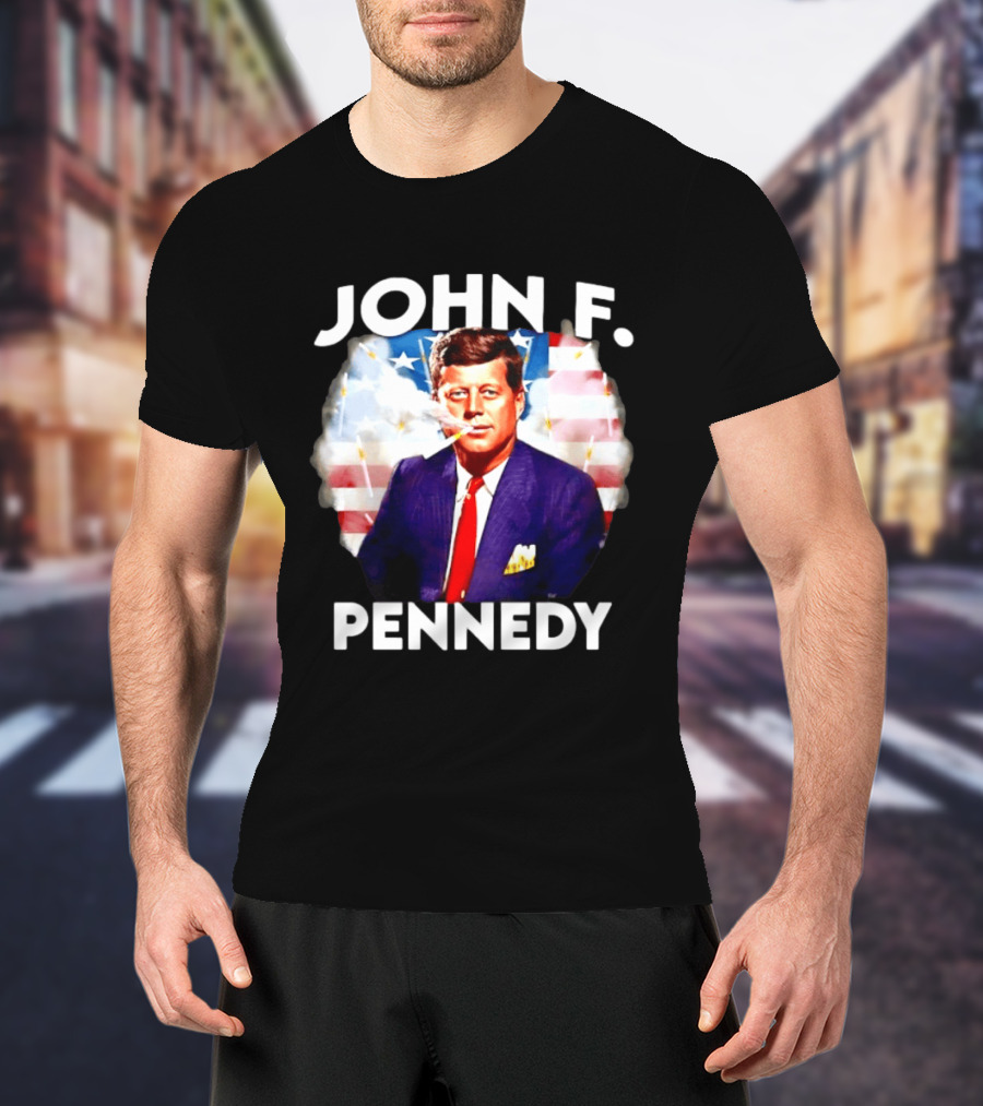 John F Pennedy JFK President Smoking Vape Flag T-Shirt