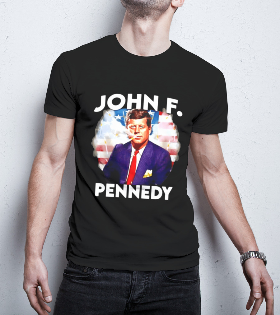 John F Pennedy JFK President Smoking Vape Flag T-Shirt