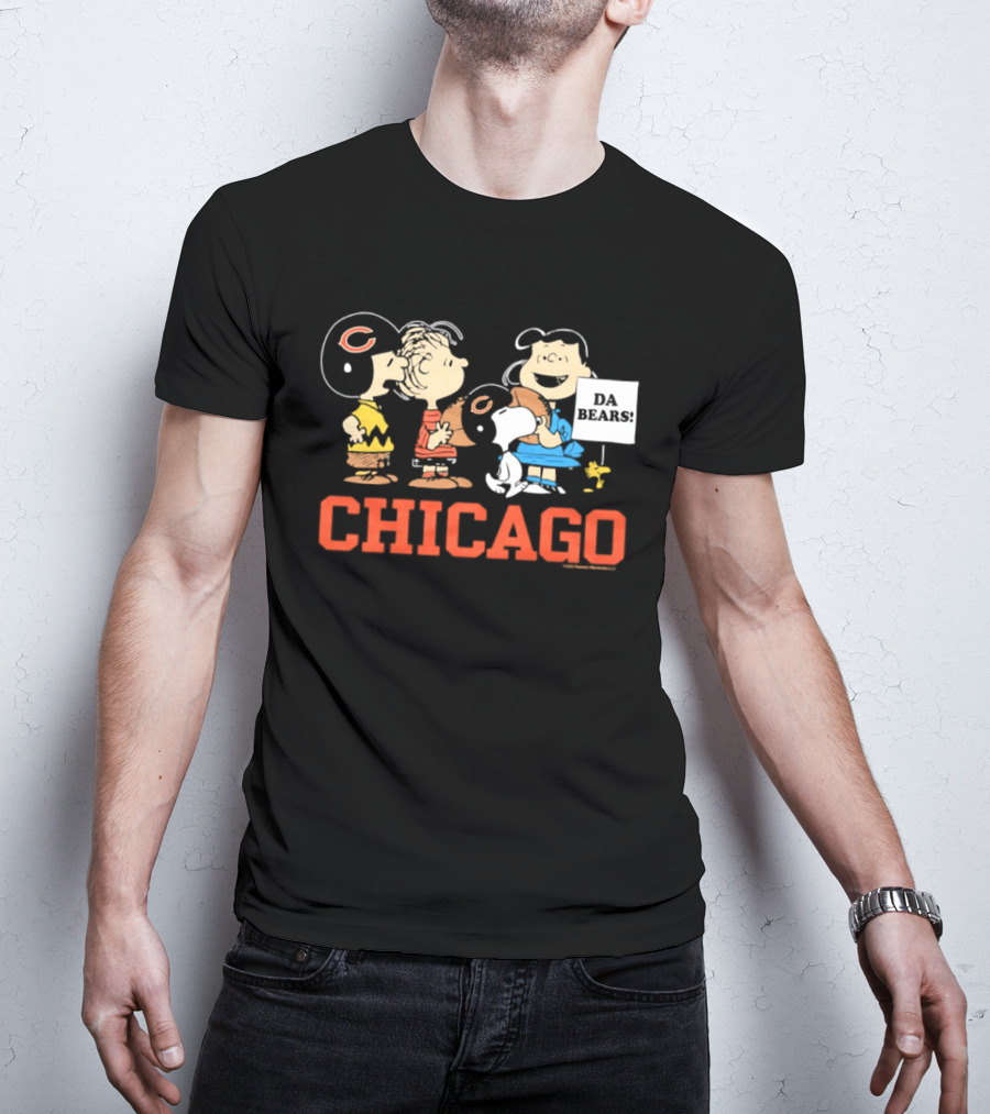 Chicago Bears Peanuts Characters Collaboration Da Bears T-Shirt