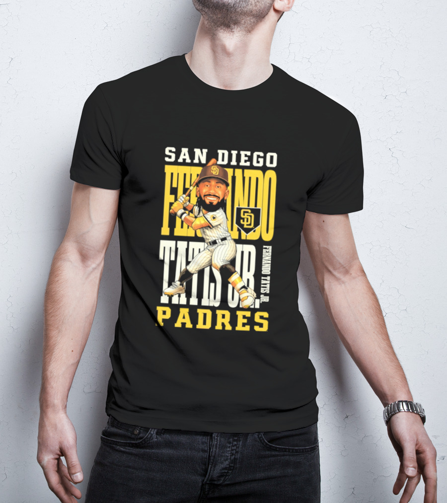 San Diego Padres Fernando Tatis Jr. Baseball Caricature SD Padres T-Shirt