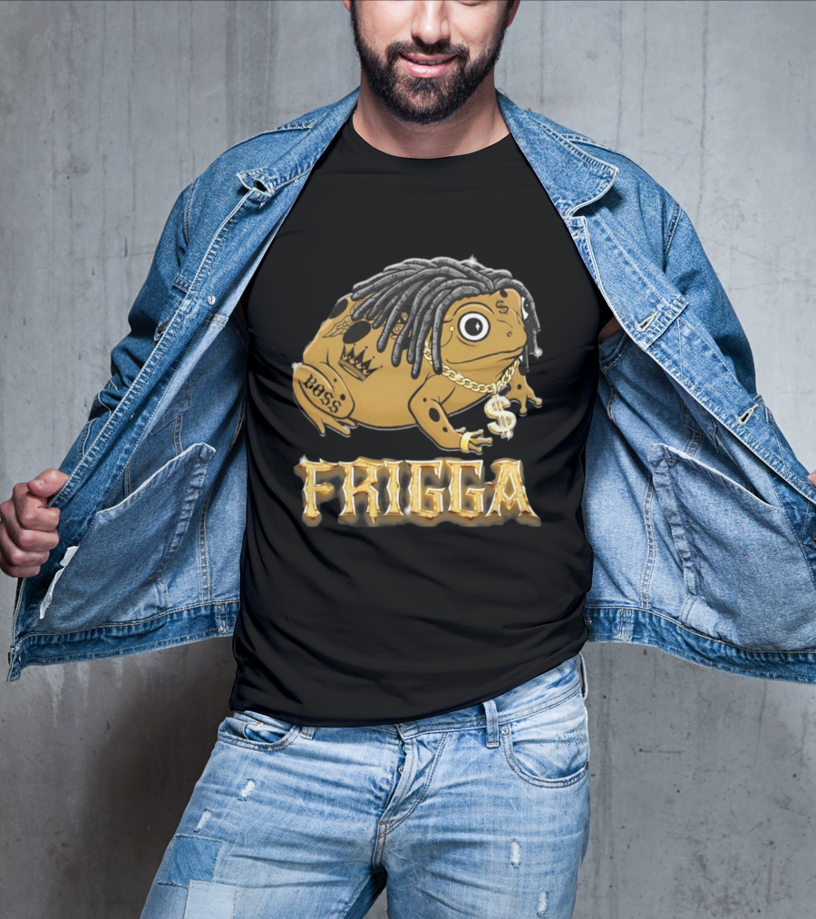 Frigga Boss Frog Crown Tattoos Dollar Chain T-Shirt
