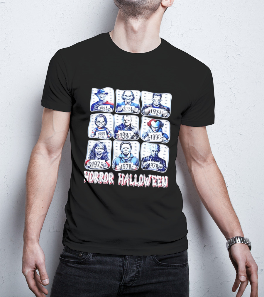Horror Halloween Shot Characters 1973 1978 1980 1984 1988 1990 2004 Iconic Slashers T-Shirt
