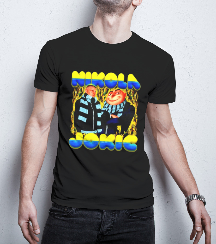 Nikola Jokic Denver Nuggets Gru Minions Scarf T-Shirt