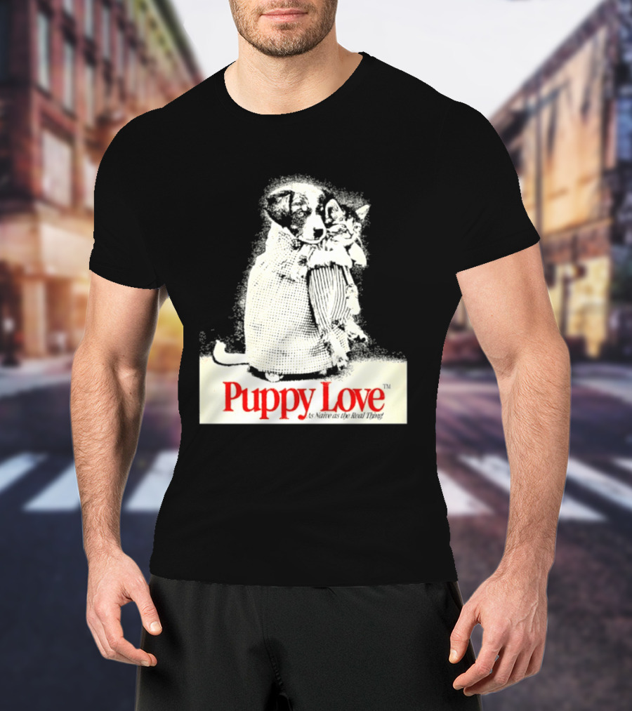 Puppy Love Naive Romance In Print T-Shirt