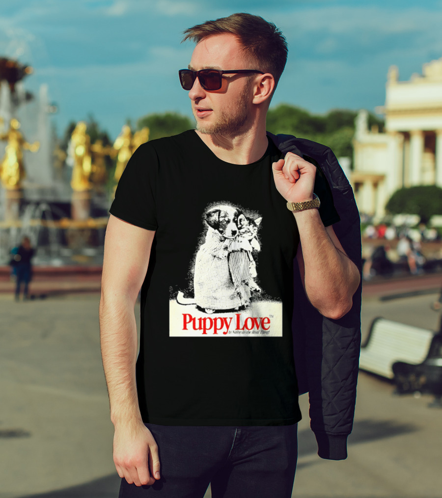 Puppy Love Naive Romance In Print T-Shirt