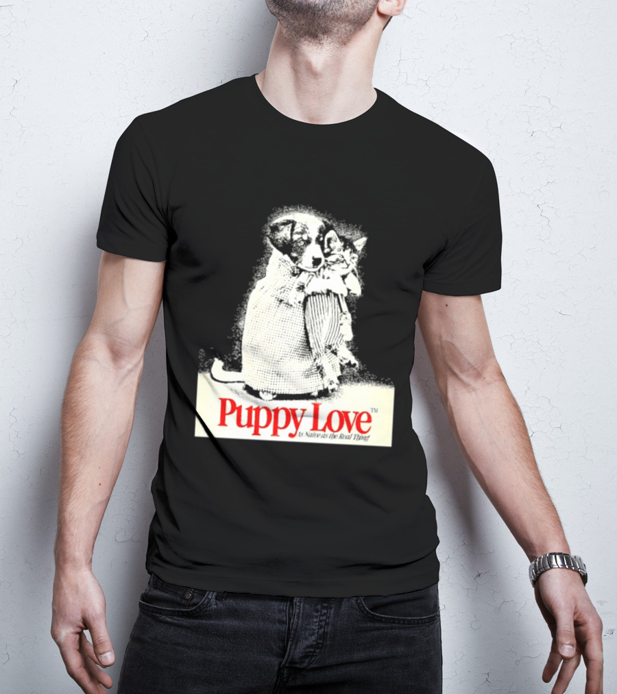 Puppy Love Naive Romance In Print T-Shirt