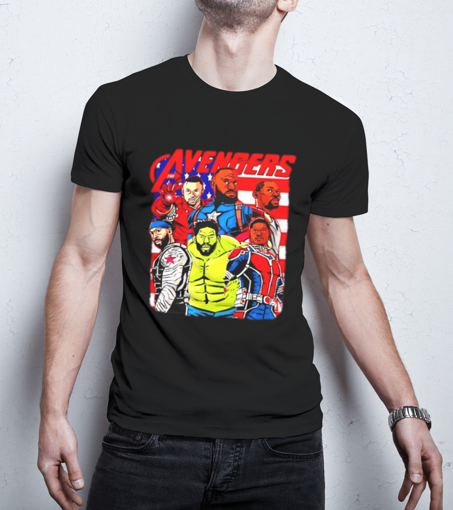 Avengers Basketball Superstars LeBron James Stephen Curry Kevin Durant Anthony Davis Hulk Ant Man T-Shirt