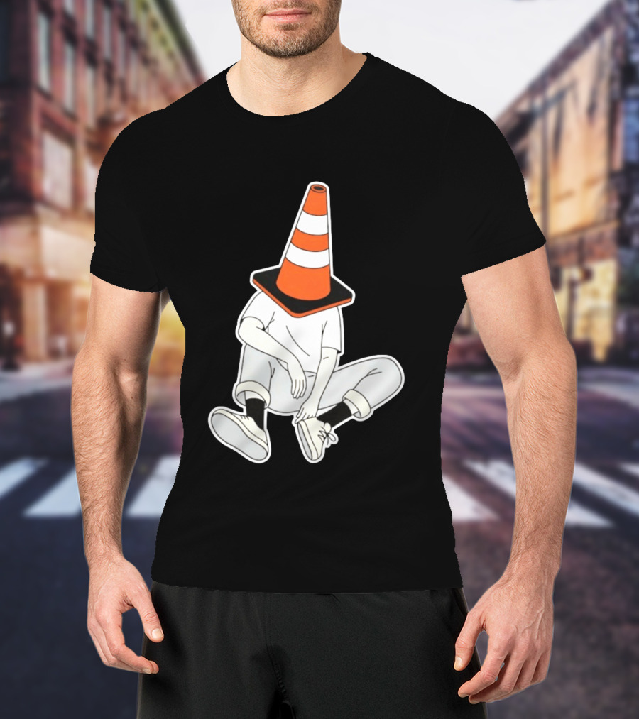 Under Construction Introvert Mode Traffic Cone Head Silent Reflection T-Shirt