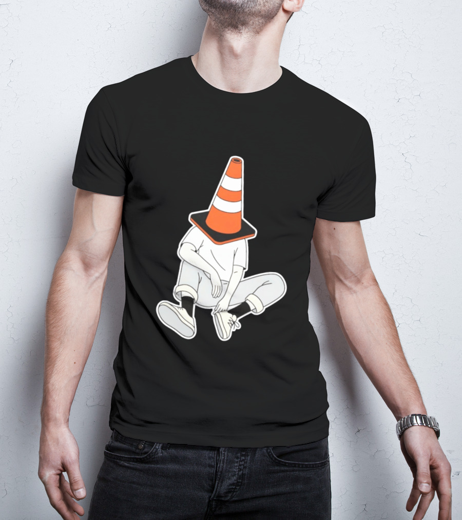 Under Construction Introvert Mode Traffic Cone Head Silent Reflection T-Shirt
