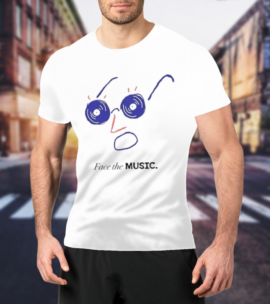 Face The Music Vinyl Record Audiophile Minimalist T-Shirt