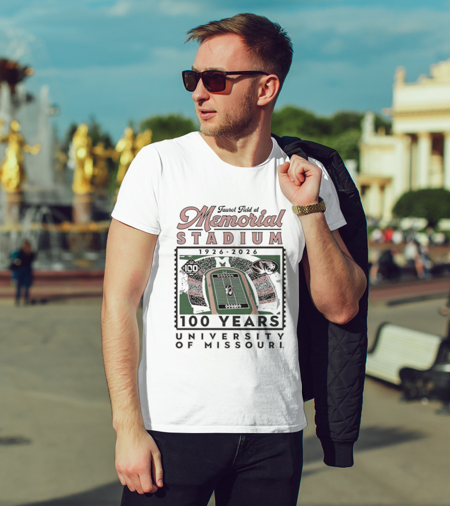 Faurot Field At Memorial Stadium 100 Years 1926 2026 University Of Missouri T-Shirt