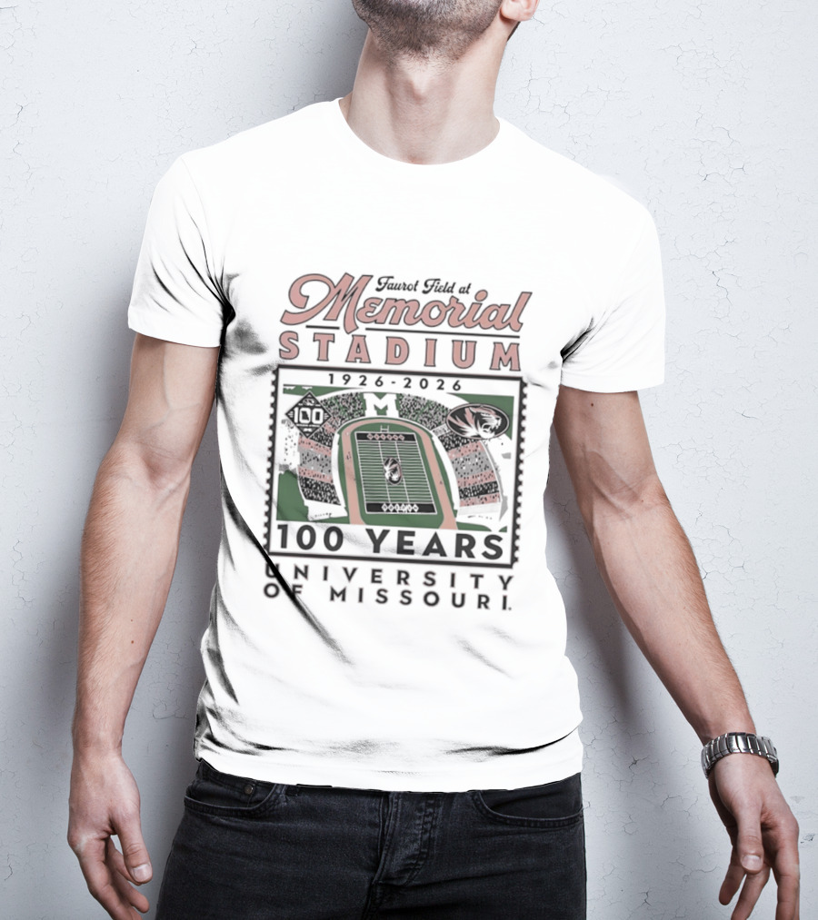 Faurot Field At Memorial Stadium 100 Years 1926 2026 University Of Missouri T-Shirt