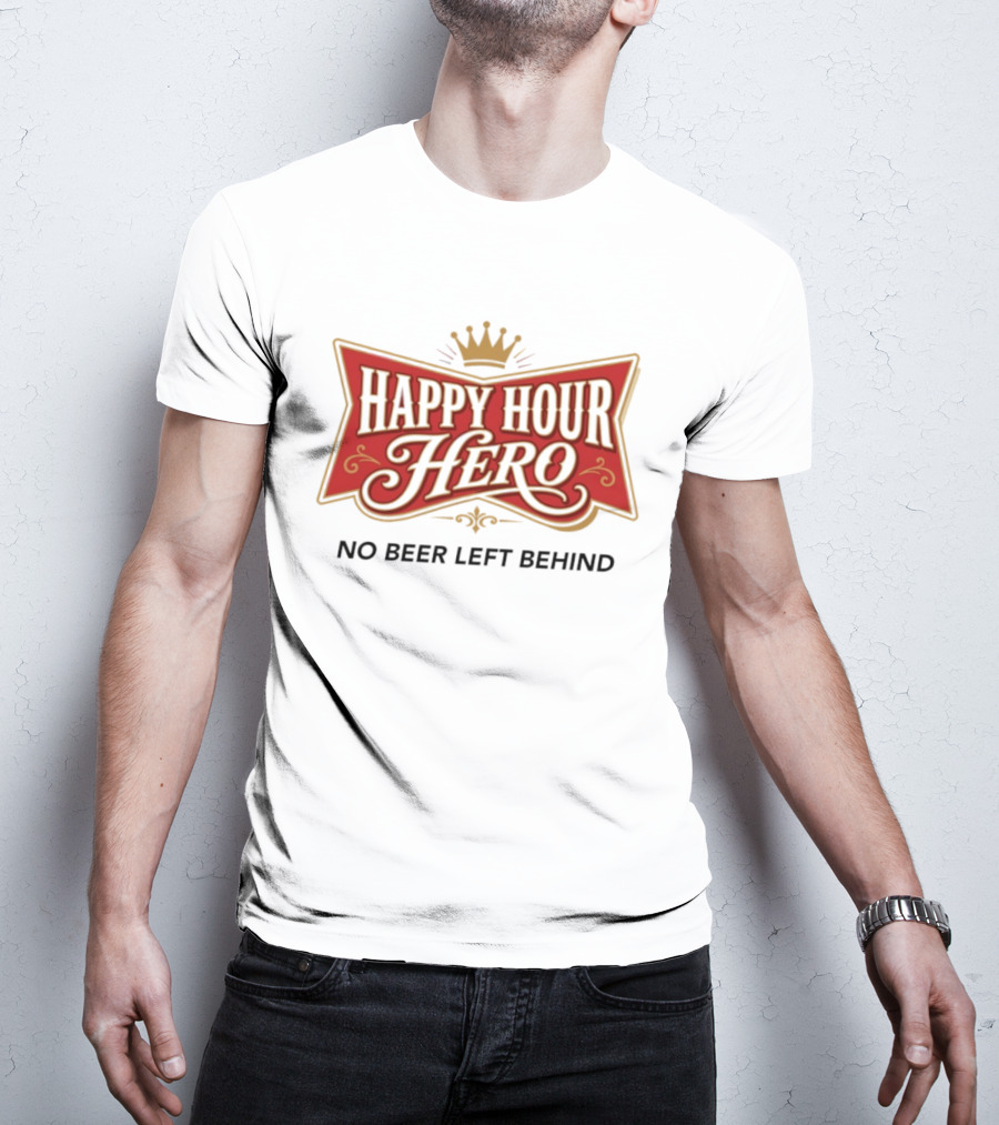 Happy Hour Hero No Beer Left Behind Crown T-Shirt
