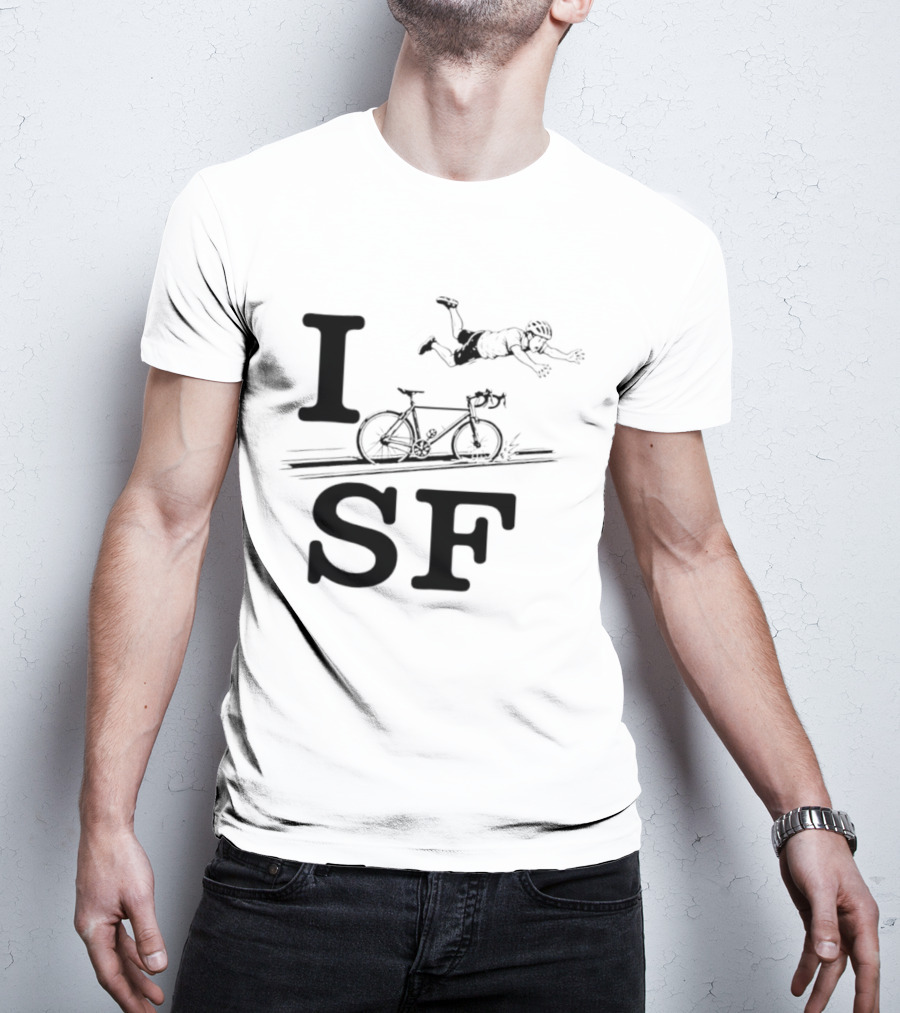 I Love SF Cycling Accident Bike Humor T-Shirt
