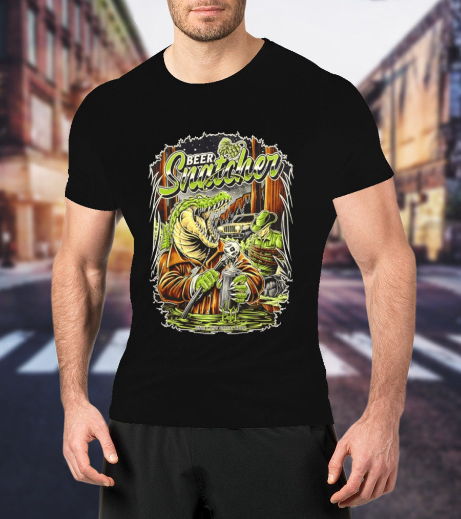 Beer Snatcher Alligator One Last Good Beer Hunter Scene T-Shirt