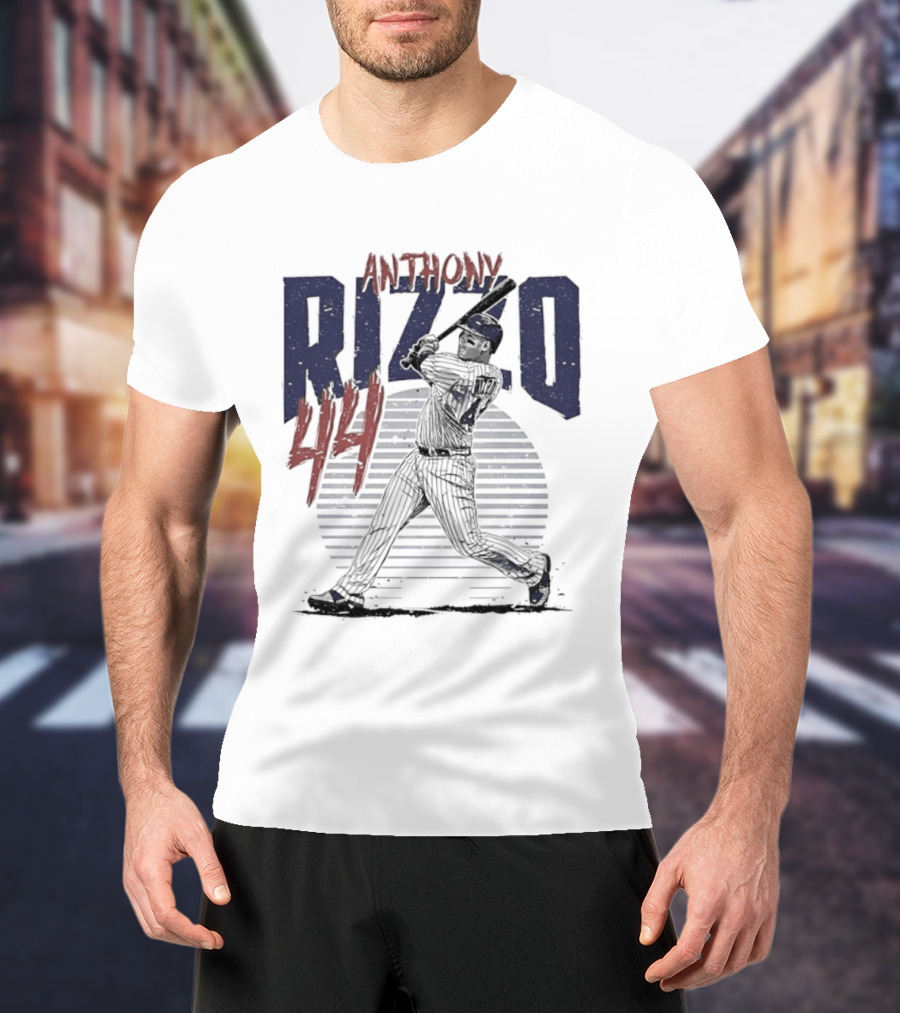 Anthony Rizzo 44 Chicago Cubs Slugger Baseball Swing T-Shirt