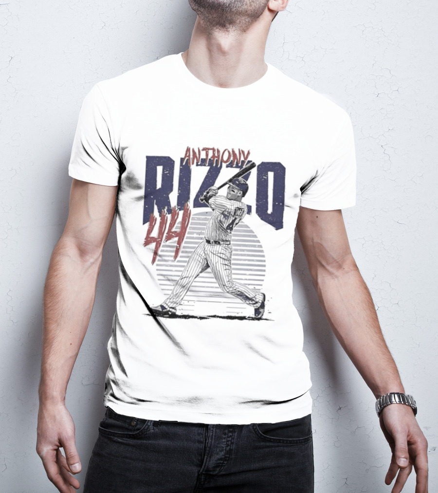 Anthony Rizzo 44 Chicago Cubs Slugger Baseball Swing T-Shirt