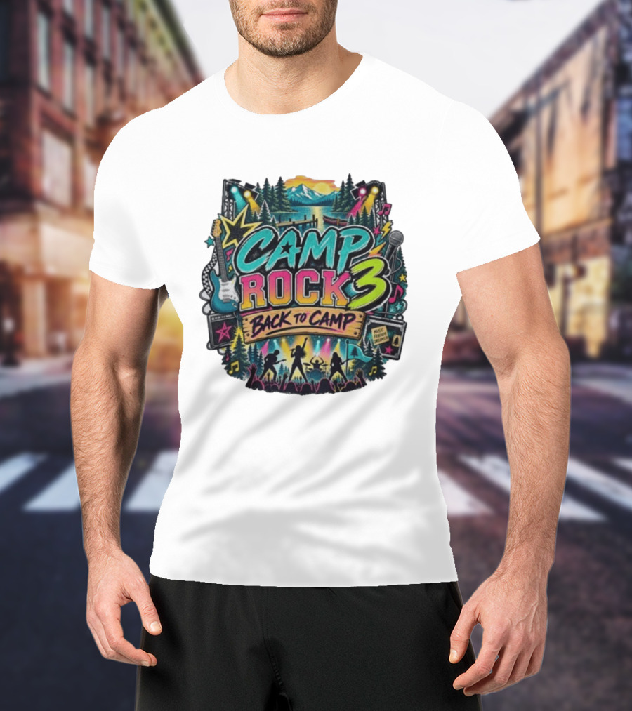 Camp Rock 3 Back To Camp Music Stage Adventure With Guitars And Stars T-Shirt