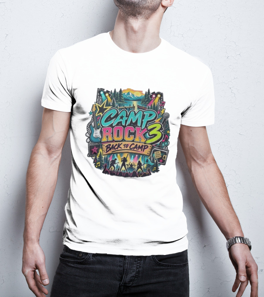 Camp Rock 3 Back To Camp Music Stage Adventure With Guitars And Stars T-Shirt