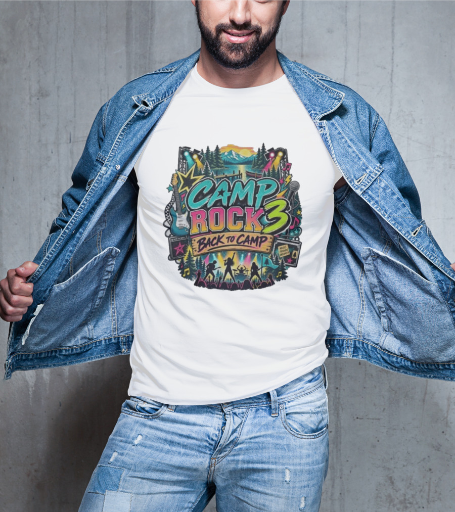 Camp Rock 3 Back To Camp Music Stage Adventure With Guitars And Stars T-Shirt