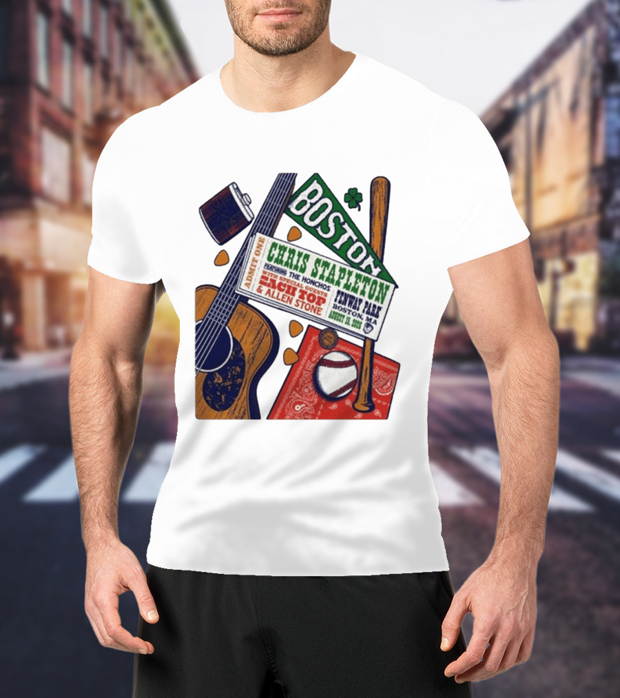 Chris Stapleton Live At Fenway Park Boston August 15 2026 Featuring The Honchos Zach Top Allen Stone T-Shirt